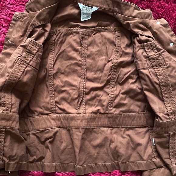 Brown faux denim retro jacket - Picture 10 of 12